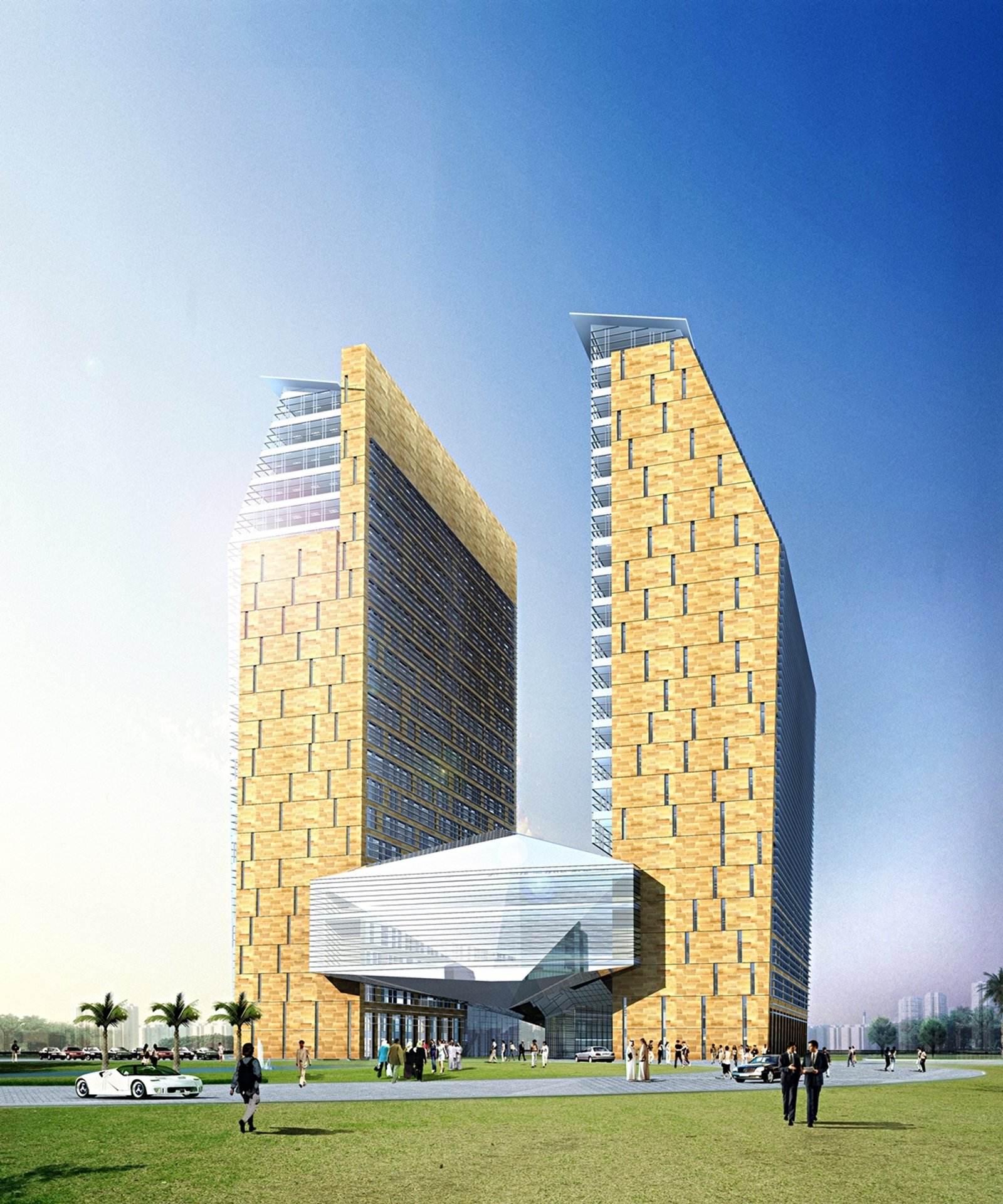 Twin Tower Head Quarter Complex at Dubai Biotechnical Research Park